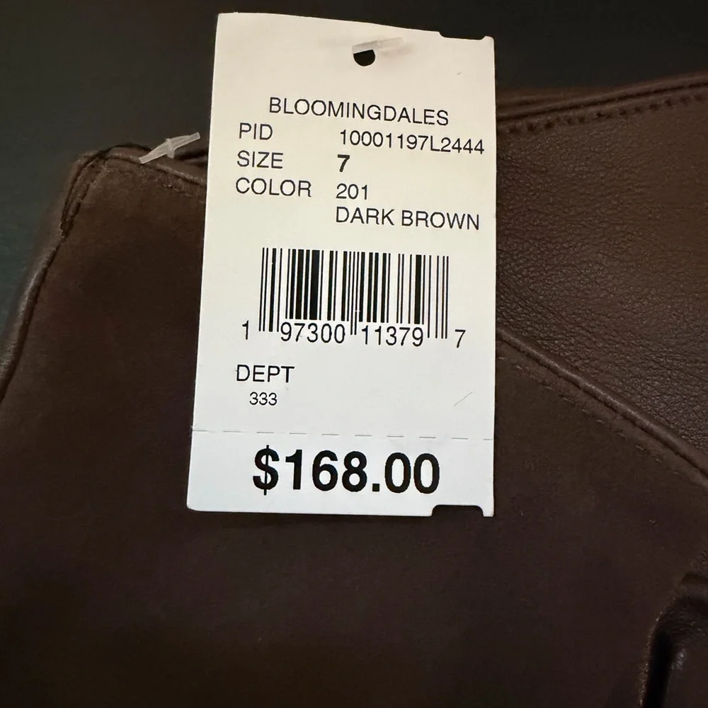 🔥 SALE🔥NWT Bloomingdale's Brown Leather Gloves- Cashmere lined FREE SHIPPING